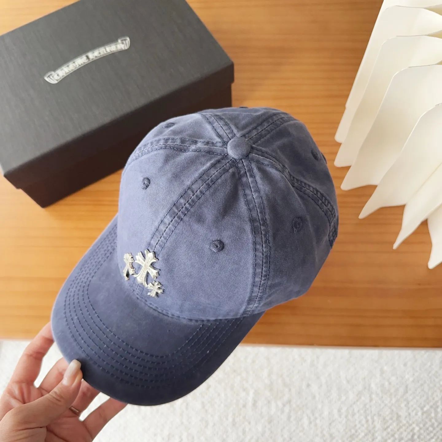 💰60 Chrome Hearts💓Early autumn Korean style fashionable retro washed baseball cap🧢peaked cap